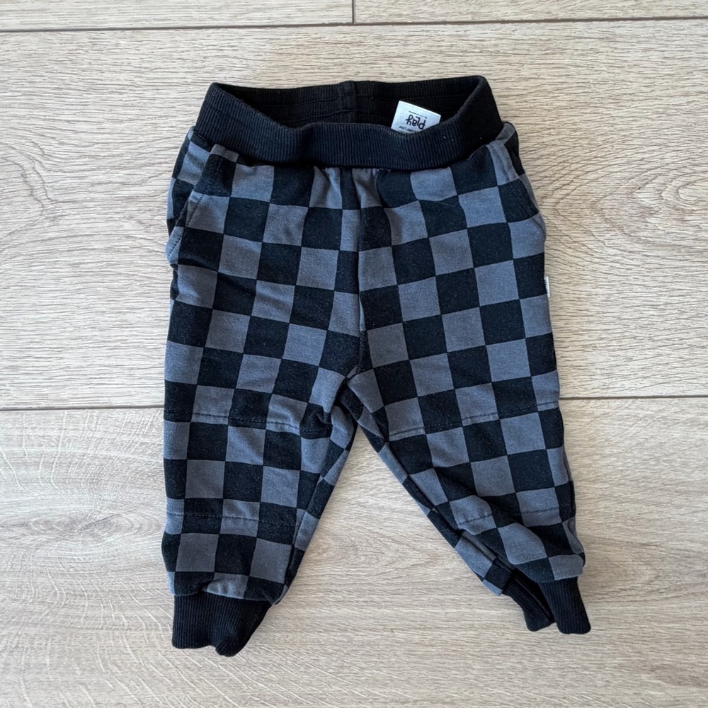 Little Sleepies Monochrome Checks Jogger, Size 3-6M